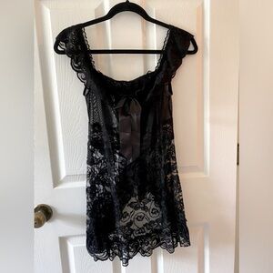 NWOT Black Lace Lingerie/ Baby Doll